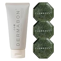 Dermabon Seborrheic Dermatitis Cream & Psoriasis Soap Bar Bundle| Calendula Extract, Salicylic Acid & Bee Wax Cream| Coal Tar soap for Dandruff Control| Moisturizing Crema para Psoriasis