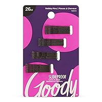 Goody Styling Hair Bobby Pins - 26 Count, Black - Slideproof and Lock-In Place - Suitable for All Hair Types - Pain-Free Hair Accessories for Women and Girls - All Day Comfort
