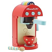 Honeybake Premium Wooden Cafe Machine Set - Pretend Kitchen and Cafe Play Toy Set | Kids Role Play Toy Kitchen Accessories (TV299), Small