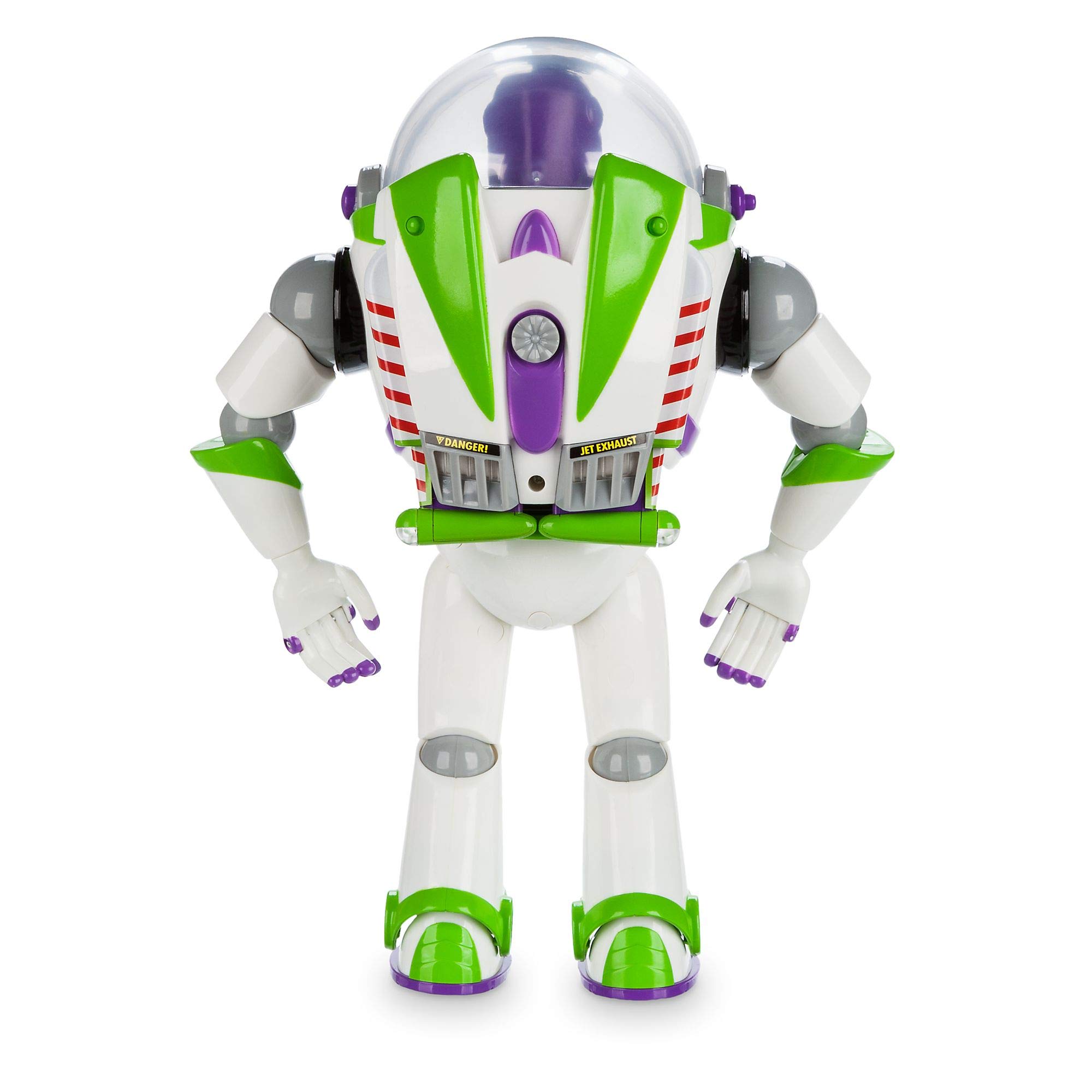 Disney Store Official Buzz Lightyear Interactive Talking Action Figure from Toy Story, 11 inch, Features 10+ English Phrases, Interacts with Other Figures and Toys, Light-Beam Features, Ages 3+