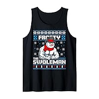 Frosty Swoleman Funny Christmas Workout Gym Weight Lifting Tank Top