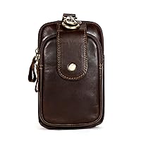 vintage leather men's waist bag, casual weekend party practical travel messenger bag