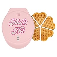 Paris Hilton Heart Waffle Maker, Makes 5 Mini Heart Shaped Waffles or 1 Individual Waffle, Easy to Clean 6