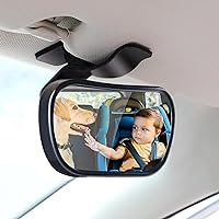 Wide Interior Rearview Baby Mirror,Car Mirror For Baby,Clip On Back Seat Baby Mirror,360 Degree Adjustable Suction Cup Mirror