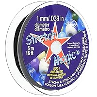 Stretch Magic Bead & Jewelry Cord - Strong & Stretchy, Easy to Knot - Clear Color - 0.6mm diameter - 10-meter (32.8 ft) spool - Elastic String for making beaded jewelry
