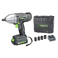 Genesis GLIW20AK 20-Volt Li-Ion Cordless Impact Wrench Kit with Charger, Battery, Sockets, Storage Case, and 2 Year Warranty