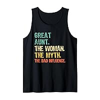 Great Aunt The Woman The Myth The Bad Influence Funny Retro Tank Top
