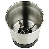 OVENTE Stainless Steel Grinding Bowl with 4 Blades - 2.1 Ounce, Easy to Clean Grinder Attachment for CG620 Coffee Grinder, Perfect Grind for Coffee Beans, Spices, Nuts, and More, Silver - ACPCG6000