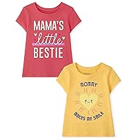 girls Mom Graphic Short Sleeve T Shirt 2 Pack