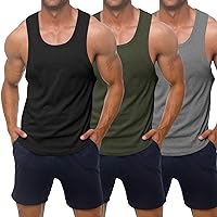 KAWATA Men's Workout Tank Top Quick Dry Gym Muscle Tees Fitness Bodybuilding Sleeveless T-Shirts