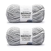 Bernat Forever Fleece Jasmine Yarn - 2 Pack of 280g/9.9oz - Polyester - 6 Super Bulky - 194 Yards - Knitting/Crochet