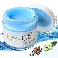 Eye Cream for Dark Circles with Hyaluronic Acid, Herbal Eye Gel for Men and Women, Anti-Aging Under Eye Cream with Coffee & Shea for Puffiness & Eye Wrinkles Treatment.