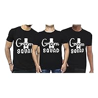 Customize High Printed Groom Squad T-Shirt | Round Neck Half Sleeves T-Shirt for Unisex | Bachelor Party T-Shirt Pack of 3