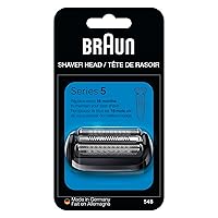 Braun Series 5 Electric Shaver Replacement Head, Easily Attach Your Shaver Head for a Shave as efficient as Day one, Compatible with New Generation Series 5 Shavers, 54B, Black
