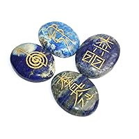 Lapis Lazuli Usui Reiki Healing Set Chakra Balancing Meditation Gemstone Spiritual Energized Positive Mental Peace Prosperity Growth Bonding Relationship De-Stress Anxiety
