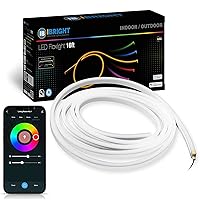 IBRIGHT Smart LED Strip Light, 5050 RGBW Wi-Fi LED Lights, 16ft IP66 Waterproof LED Rope Light (2700-5000K), Color Changing Lights for Bedroom (Pure White), Multi Music Sync, Alexa & Google Assistant