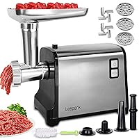 Meat Grinder Electric 2600W Max Heavy Duty Meat Mincer Machine,Stainless Steel Electric Meat Grinder with Safe Reverse Function Sausage Stuffer Maker and Kubbe Kit,2 Blades,3 Plates