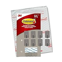 Command Small Stainless Steel Metal Hooks 8 Hooks, 10 Command Strips, Holds up to 0.5 lb, Removable Self Adhesive Hooks, Great for Wall Décor