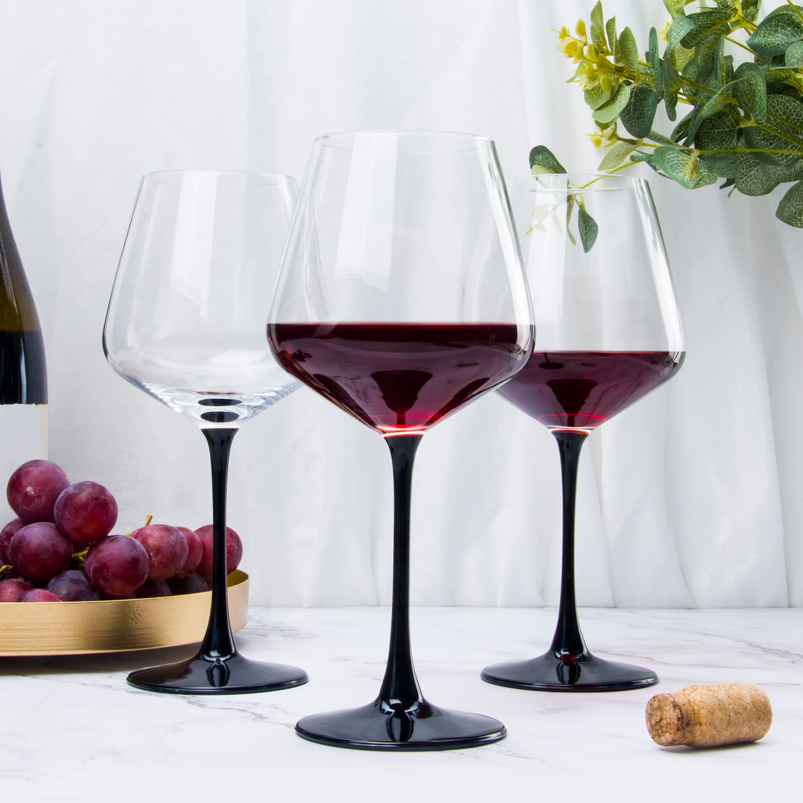YANGNAY Wine Glasses (Set of 6, 20 Oz), Large Clear Burgundy Wine Glasses  for Red Wine, Smooth Rim, Dishwasher Safe