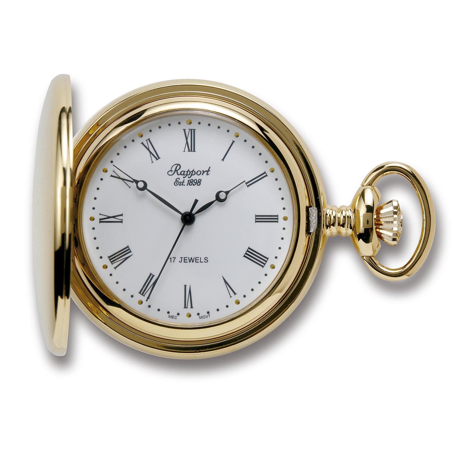 Rapport Vintage Pocket Watch with Chain Classic Oxford Hunter Case Pocket Watch