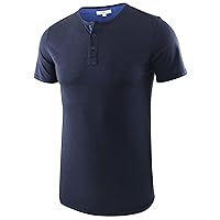 Mens Casual Comfort Slim Fit Button Down Short/Long Sleeve Gym Workout Golf Active Henley T-Shirts