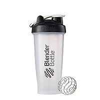 Classic Shaker Bottle Perfect for Protein Shakes and Pre Workout, 28-Ounce, Clear/Black/White