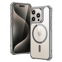 ESR Air Armor Clear Case (HaloLock), Compatible with iPhone 15 Pro Max, Clear Grey