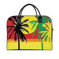 Palm Trees in Jamaica Colors Travel Tote Bag Large Capacity Laptop Bags Beach Handbag Lightweight Crossbody Shoulder Bags for Office