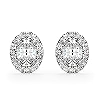 Oval Moissanite Stud, 3.00 CT Oval Brilliant Cut Wedding Earrings, 925 Silver Stud Earrings, Engagement Bridal Earrings, Perfact for Gift Or As You Want