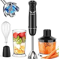 KOIOS Countertop, Electric Multifunctional Blender, Silver Colored 304 Stainless Steel with 6-edge Blade, BPA-Free Food Processor Container