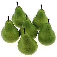 6pcs High-Grade Artificial Green Pear Decoration Fake Fruit Adornment Food Toy Home Party Holiday Decoration