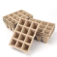 Peat Seed Starter Tray Plant Pots Tray for Seedlings, Seed Starting Kit Trays Paper Pulp Germination Seedling Nursery Pots Trays 12Pc (12 Cells)