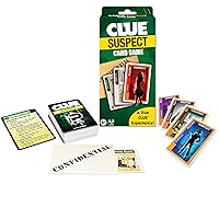 Clue Suspect Card Game - All The Fun of Clue - in Minutes!, by Winning Moves Games USA, Portable Card Game Edition of the Mystery Game Clue, for 3 to 4 Players, Ages 8+