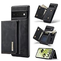 2-in-1 Wallet-Style Phone case with Magnetic Stand Function for Google Pixel 7 6 Pro Pixel 6A 5A 5G Back Cover,with Card Slot Anti-Drop and Anti-Scratch Phone case(Black,Google Pixel 7)