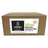 Direct Candle Supply - Coconut Soy Wax Blend for Candle Making - 20 lb. Creamy Blend for High Load Fragrance Formulation - (20 lb)