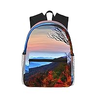 Lightweight Laptop Backpack,Casual Daypack Travel Backpack Bookbag Work Bag for Men and Women-Blue Ridge Mountains