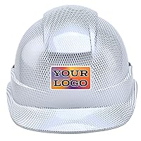 Custom Construction Work Safety Helmet 6 Pt. Ratchet Suspension Hard Hat with Vents