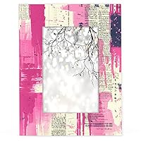 Pink 8x10 Wood Picture Frames 1 Pack with Resistant Glass,With Hooks and Brackets, Abstract Frames Can Be Tabletop Display or Wall Display