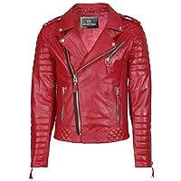 Genuine Lambskin Leather Jackets For Men - Motorcycle Biker Leather Jacket Men BO 104