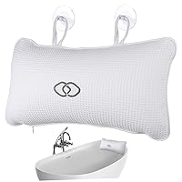 Bathing Pillows with Air Bags Washable Bath Headrest Pillow for Tub Waterproof Bath Cushion Bathtub Headrest Bathroom Bath Pillows Bathroom Pillows Bath Mat Water Proof White