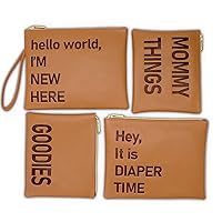miss fong Diaper Bag Organizing Pouches, Leather Diaper Bag Organizer, Diaper Bag Essential items, small Diaper Clutch, Dry Wet Bag 4 Pack Set, Diaper Pouch