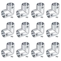 12 Pack L Shaped Pipe Clamps Fit 3/4 in. (19.1 mm) OD Stainless Steel Metal Tube, 90 Degree Elbow Corner Connector, 2 Way Structural Tube Joint Pipe Fitting, Thickness 1.5mm, Included Fasteners