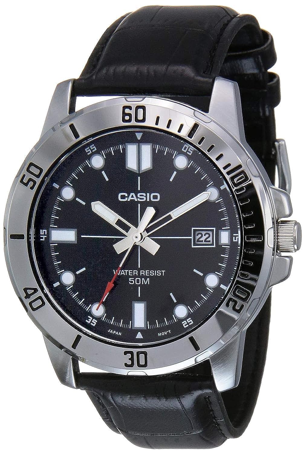Casio MTP-VD01L-1EV Men's Enticer Stainless Steel Black Dial Casual Analog Sporty Watch
