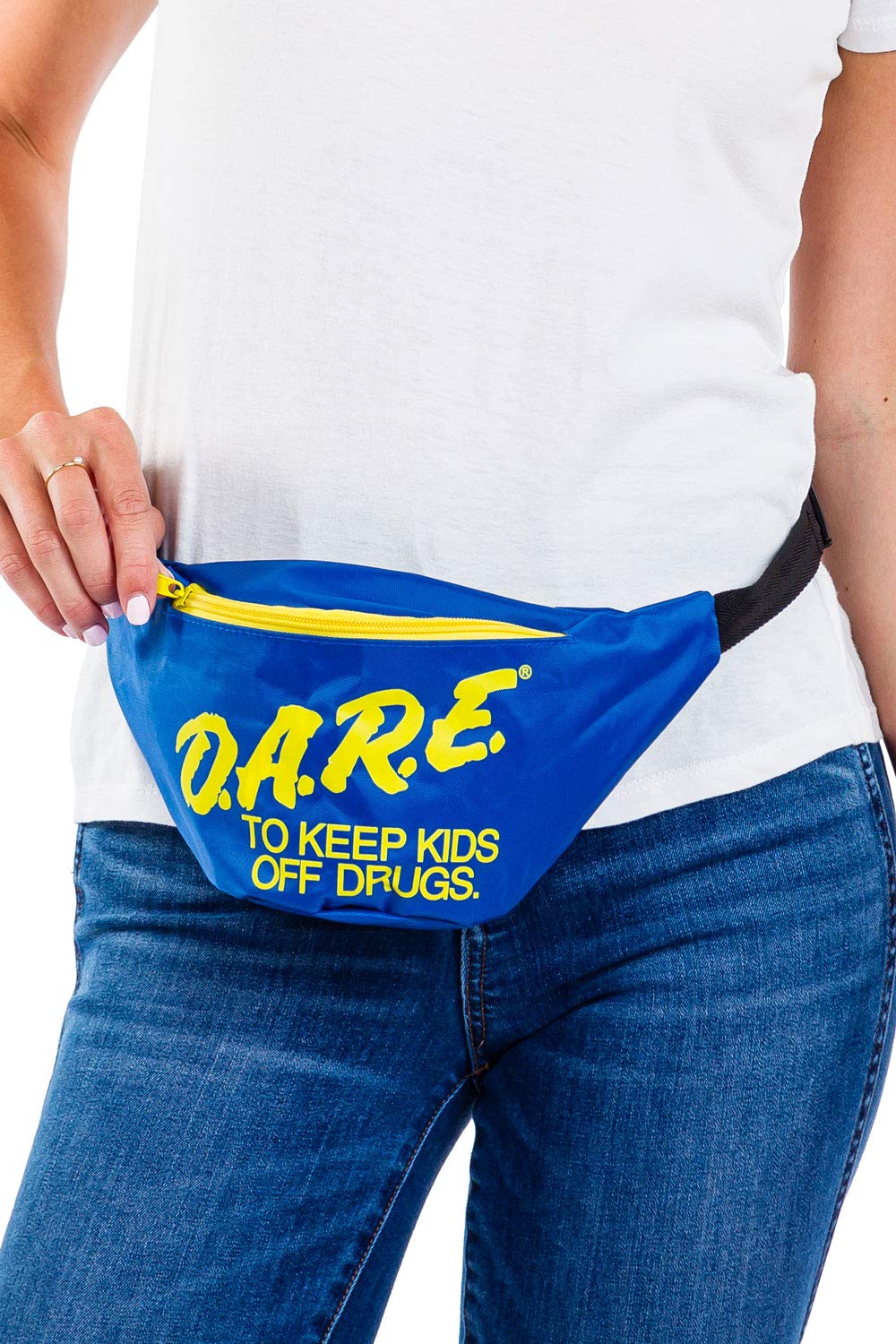Neon Retro DARE Fanny Pack Waist Bags with Adjustable Waist Straps (Neon Blue)