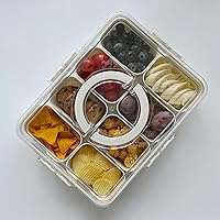 Divided Snackle Box Charcuterie Container | Veggie Tray | Serving Tray with Lid | Snack Organizer for Party, Picnic, Travel