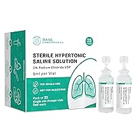 BASE LABORATORIES 3% Hypertonic Saline Solution for Nebulizer Machine | for Kids & Adults for Inhalation Treatment & Nasal Hygiene Devices | Clears Lungs & Congestion l 25 Vials 5ml Unit Dose