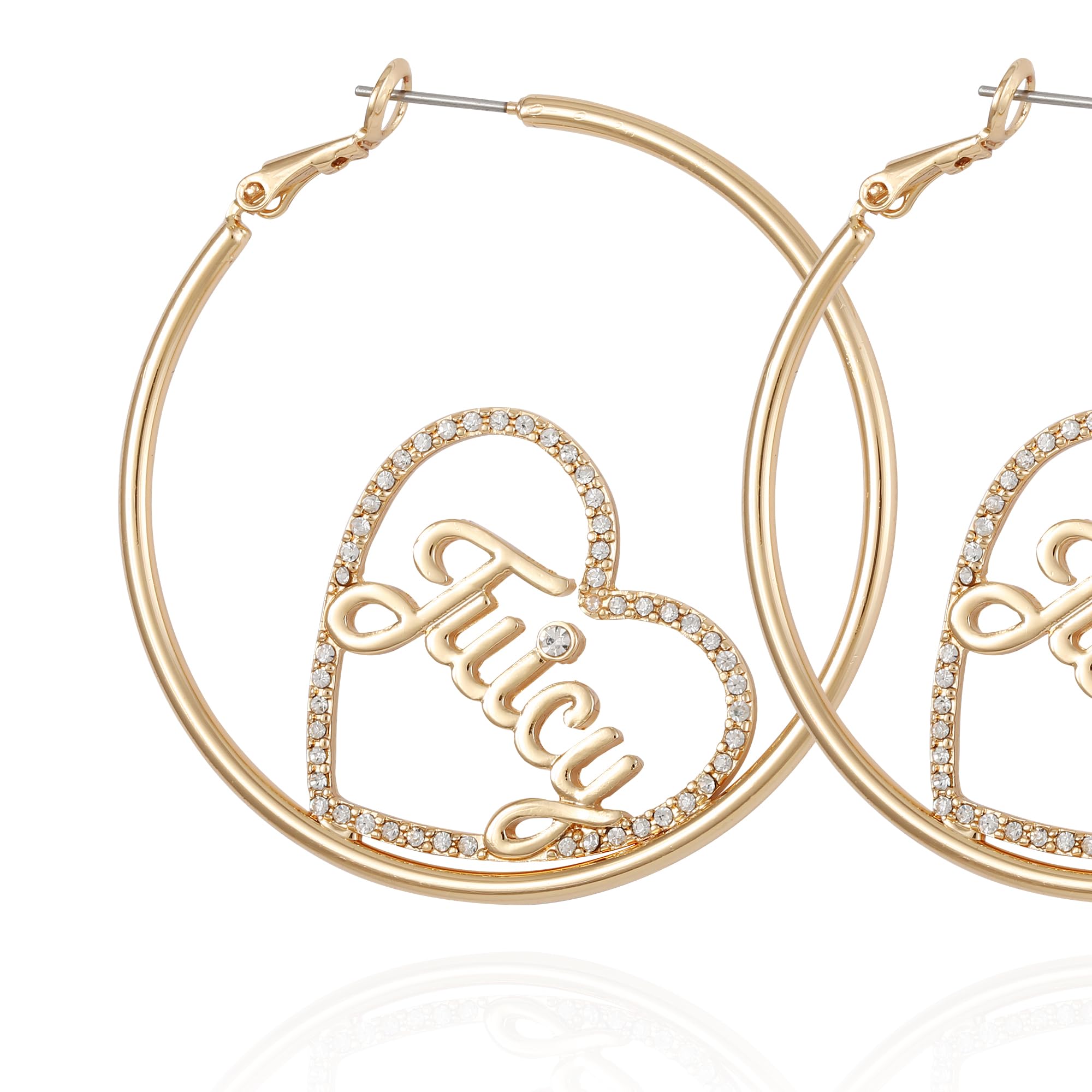 Juicy Couture Goldtone Heart and Signature Logo Hoop Earrings For Women