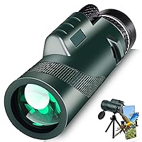 80X100 Monocular Telescope, Monoculars for Adults High Powered, High Power HD Compact Monocular BAK-4 Prism and FMC Lens, Stargazing Hunting, Wildlife Bird Watching, Travel Camping, Hiking (Green)