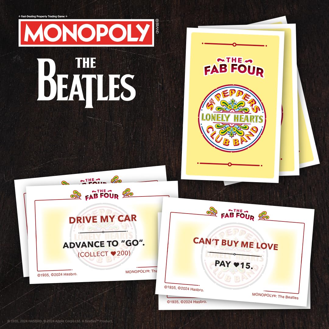 Monopoly: The Beatles | Play as Rocky Raccoon, Maxwell's Silver Hammer, I Am The Walrus & More | Officially Licensed Collectible Game Based on The Beatles Rock Band for 2-6 Players