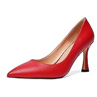 Womens Party Slip On Pointed Toe Matte Sexy Stiletto High Heel Pumps Shoes 3.3 Inch